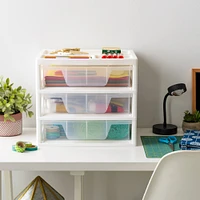 6 Pack: IRIS 13" Clear Tabletop Storage Drawers