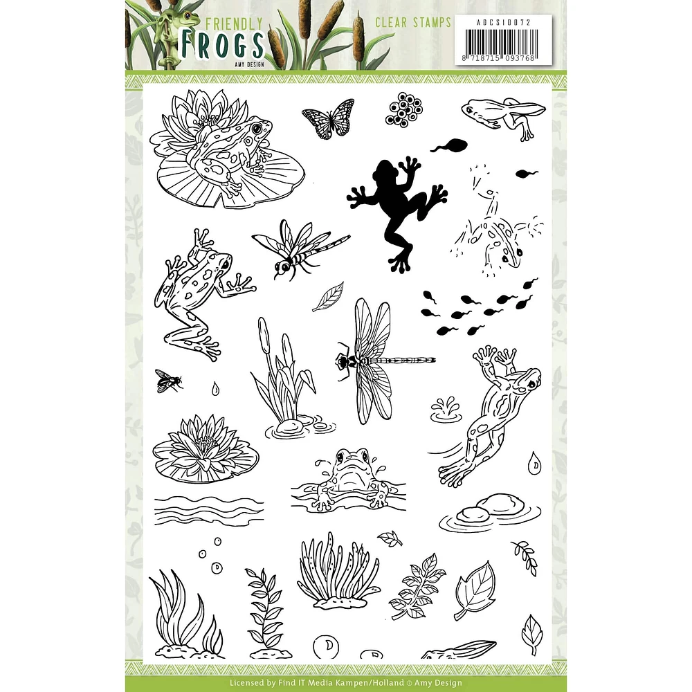 Find It Trading Amy Design Friendly Frogs Clear Stamp Set