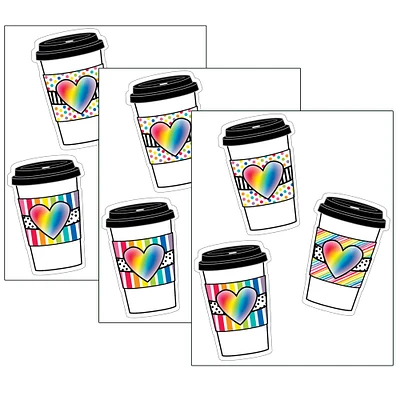 Schoolgirl Style™ Industrial Café Rainbow To-Go Cups Cut-Outs, 3 Packs of 36