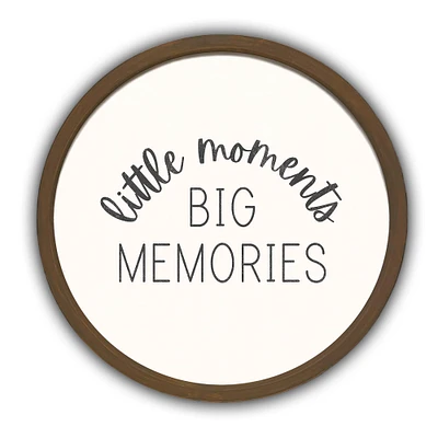 Little Moments Big Memories Round Framed Print