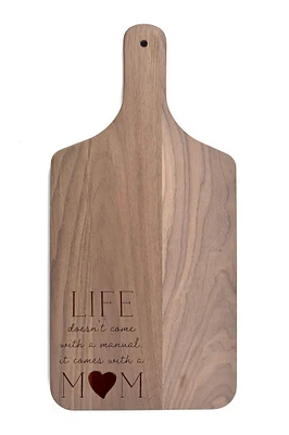 17" Life Comes with a Mom Walnut Paddle Cutting Board