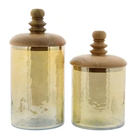 Gold Glass Glam Decorative Jar Set