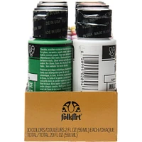 6 Packs: 10 ct. (60 total) FolkArt® Celebrations Multi-Surface Acrylic Paint Set