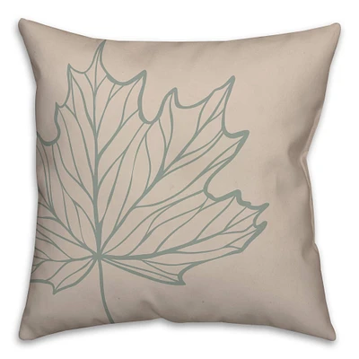 Blue Fall Leaf Throw Pillow