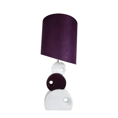 Elegant Designs™ 2.5ft. Purple and White Stacked Circle Table Lamp