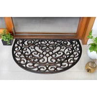 RugSmith Moulded Vines Half-Round Rubber Doormat