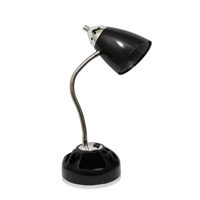 LimeLights 19.5" Organizer Desk Lamp with Charging Outlet Lazy Susan Base