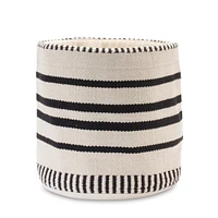 Black & White Striped Woven Cotton Basket Set