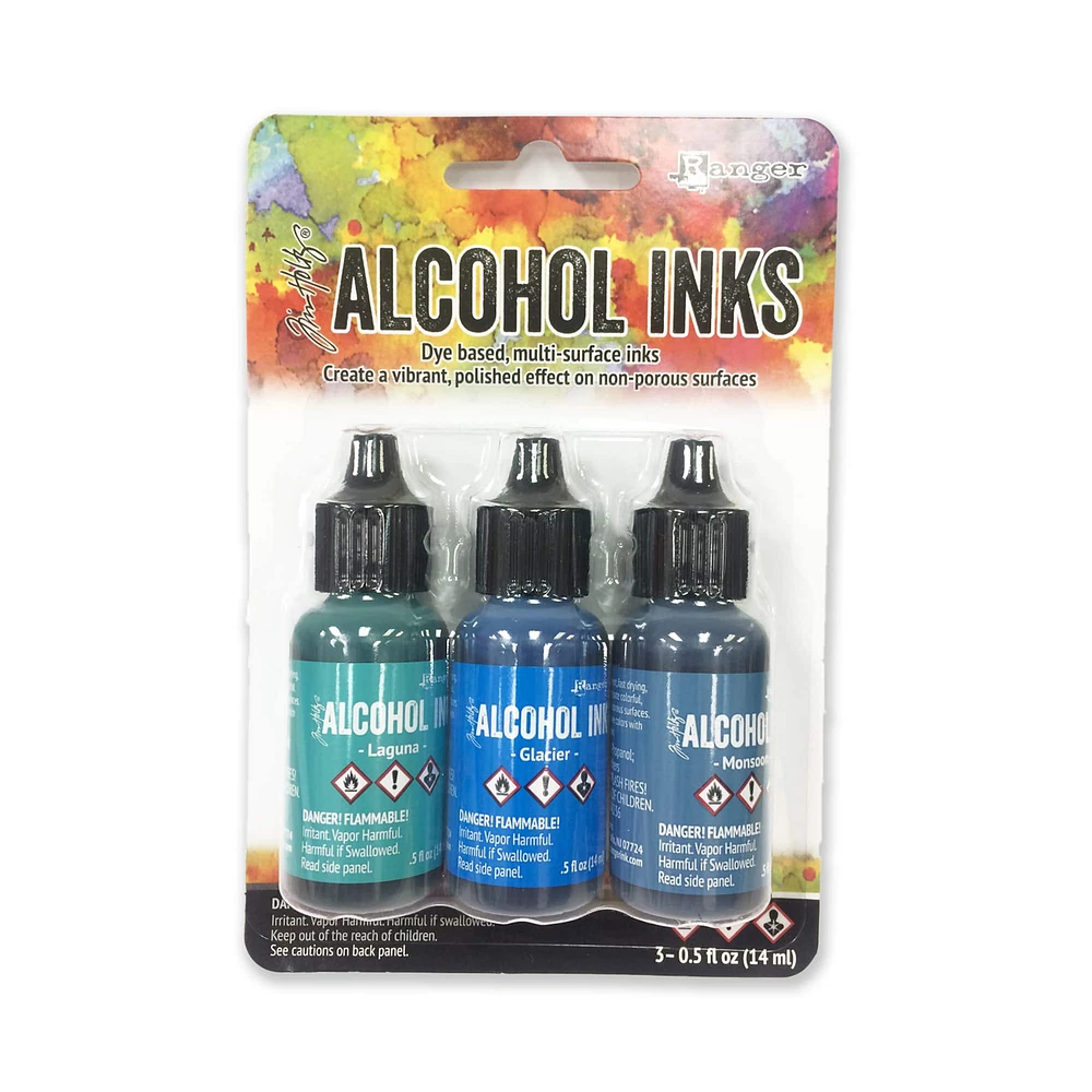 Tim Holtz® Teal & Blue Spectrum Alcohol Inks, 3ct.