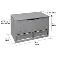 Badger Basket Gray Up & Down Toy & Storage Bench