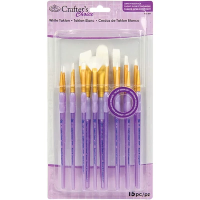 Royal & Langnickel® Crafter's Choice™ White Taklon Brush Value Set