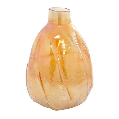 CosmoLiving by Cosmopolitan 16" Gold Glass Contemporary Vase