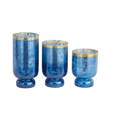 Blue Coastal Candle Holder Set