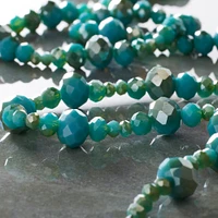 Aqua Faceted Glass Round Beads by Bead Landing™