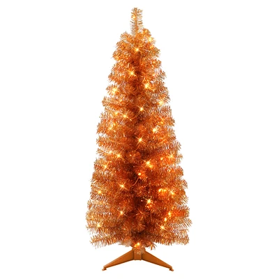 6 Pack: 4.5ft. Pre-Lit Tinsel Artificial Christmas Tree