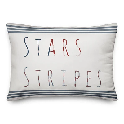 Stars & Stripes Typography Throw Pillow