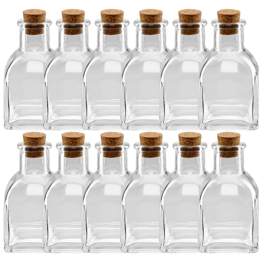 12 Pack: 4" Glass Bottle with Cork by Ashland®
