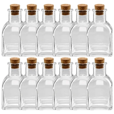 12 Pack: 4" Glass Bottle with Cork by Ashland®