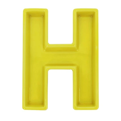 6" Yellow Letter H Ceramic Tabletop Tray by Ashland®