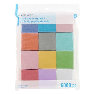 12 Packs: 6,000 ct. (72,000 total) Pastel Tissue Paper Square Pack by Creatology™