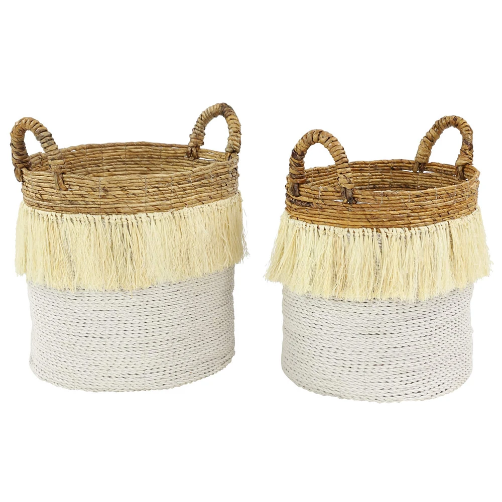 CosmoLiving by Cosmopolitan White Sea Grass Eclectic Storage Basket Set