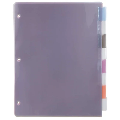 JAM Paper 8.5" x 11" 8-Tab Plastic Index Tab Dividers, 6 Pack