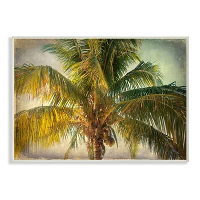 Stupell Industries Distressed Tropical Summer Palm Tree Wall Plaque