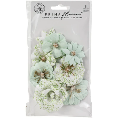 Prima® Watercolor Florals Collection Minty Water Mulberry Paper Flowers