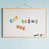 Toy Time Math & Alphabet Wooden Refrigerator Magnets Set