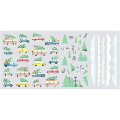 RoomMates Retro Christmas Cars Peel & Stick Wall Decals