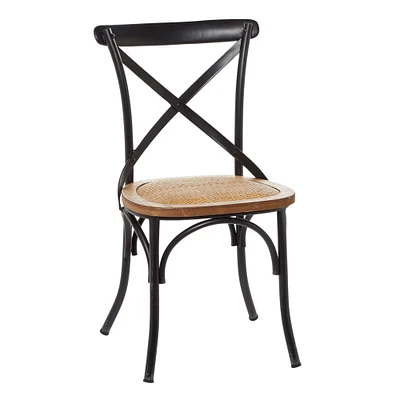 Black Iron Farmhouse Dining Chair, 35" x 20" x 20"