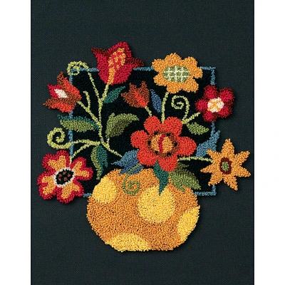 Dimensions® Floral On Black Punch Needle Kit
