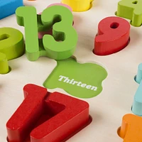 Toy Time Wooden Number Puzzle Board