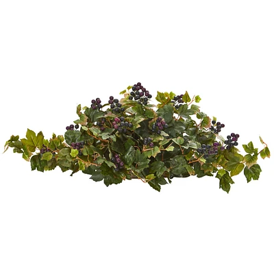 33" Purple & Green Grape Leaf Artificial Ledge Plant