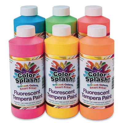 Color Splash!® Neon 6 Color Liquid Tempera Paint Set, 16oz.