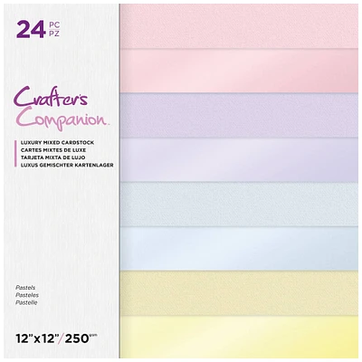 Crafter's Companion Mixed Cardstock Pad 12" x 12" 24 ct. Pastels