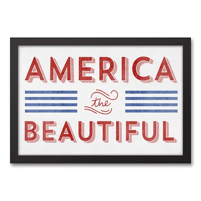 America the Beautiful Black Framed Canvas