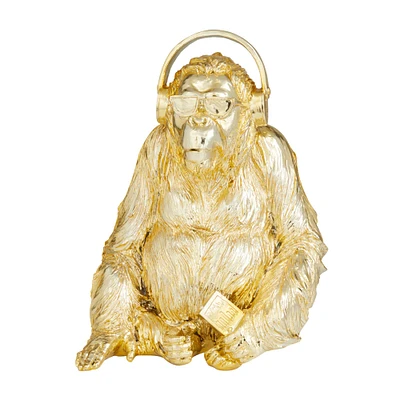 CosmoLiving by Cosmopolitan Gold Polystone Glam Sculpture, 14" x 10" x 10"