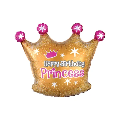 18" Happy Birthday Princess Mylar Pillow