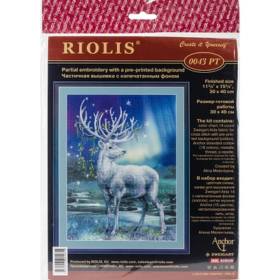 RIOLIS White Stag Stamped Cross Stitch Kit