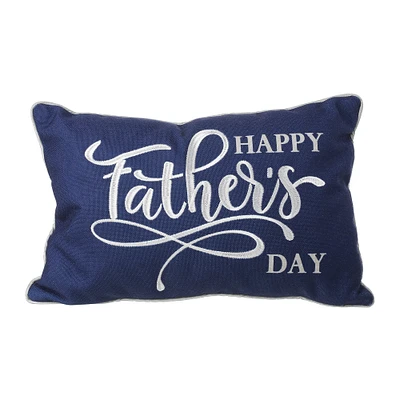 Glitzhome® 18" Faux Burlap Happy Father's Day Pillow