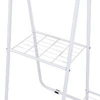 Honey Can Do White Clothing Rack with Shelves and Hanging Bar