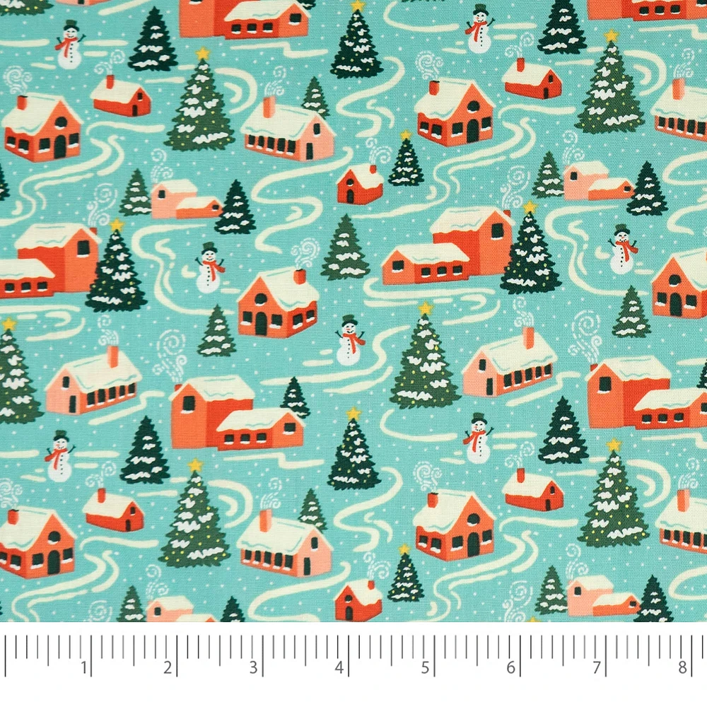 SINGER Christmas Holiday Village Cotton Fabric