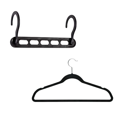 Honey Can Do Premium Velvet Black Hangers Set