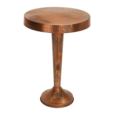 26" Copper Aluminum Vintage Accent Table