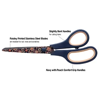 SINGER® Paisley Polka Dot Printed 8.5" Fabric Scissors & 5.5" Detail Craft Scissors Set