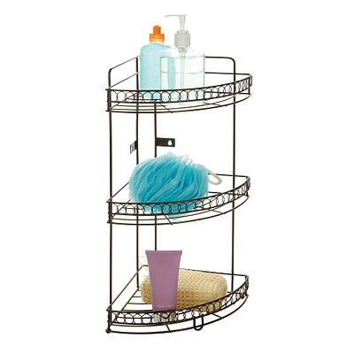 Bath Bliss 3-Tier Corner Bath Shelf in Curls Design