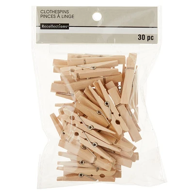 Natural Medium Clothespins by Recollections™, 30ct.