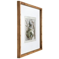 18" Birds & Nests Print Wooden Frame Set