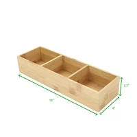 Mind Reader 3-Section Bamboo Countertop Organizer